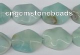 CTW301 15.5 inches 15*20mm wavy oval amazonite gemstone beads