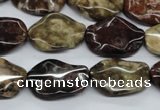 CTW302 15.5 inches 15*20mm wavy oval tiger jasper gemstone beads