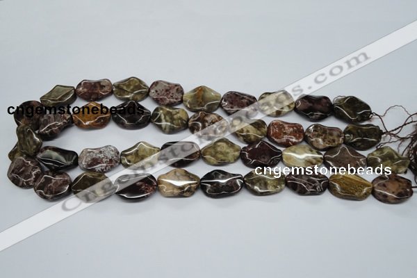 CTW302 15.5 inches 15*20mm wavy oval tiger jasper gemstone beads