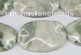 CTW307 15.5 inches 20*30mm wavy oval peace stone beads