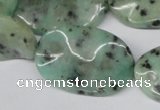 CTW309 15.5 inches 20*30mm wavy oval sesame jasper gemstone beads