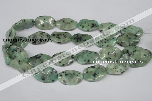CTW309 15.5 inches 20*30mm wavy oval sesame jasper gemstone beads