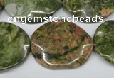 CTW310 15.5 inches 25*30mm wavy oval unakite gemstone beads