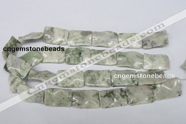 CTW321 15.5 inches 20*30mm wavy rectangle peace stone beads