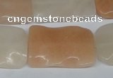 CTW322 15.5 inches 20*30mm wavy rectangle pink aventurine jade beads