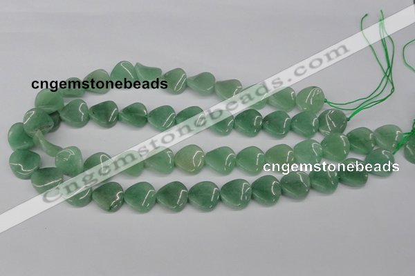 CTW34 15.5 inches 16mm twisted coin green aventurine beads wholesale