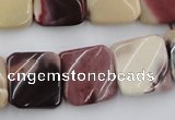 CTW353 15.5 inches 16*16mm twisted square mookaite beads