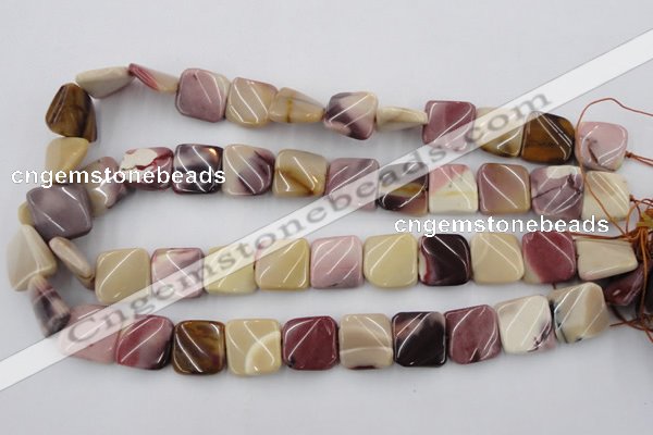 CTW353 15.5 inches 16*16mm twisted square mookaite beads