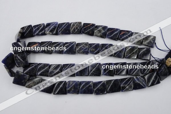 CTW355 15.5 inches 16*16mm twisted square sodalite gemstone beads