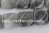 CTW357 15.5 inches 16*16mm twisted square eagle eye jasper beads