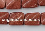 CTW370 15.5 inches 15*20mm twisted rectangle goldstone beads