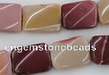 CTW375 15.5 inches 15*20mm twisted rectangle mookaite gemstone beads