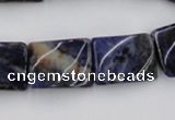 CTW376 15.5 inches 15*20mm twisted rectangle sodalite gemstone beads