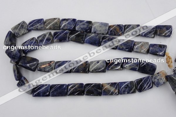 CTW376 15.5 inches 15*20mm twisted rectangle sodalite gemstone beads