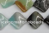 CTW38 15.5 inches 15*15mm twisted diamond amazonite beads