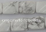 CTW383 15.5 inches 15*20mm twisted rectangle white howlite beads