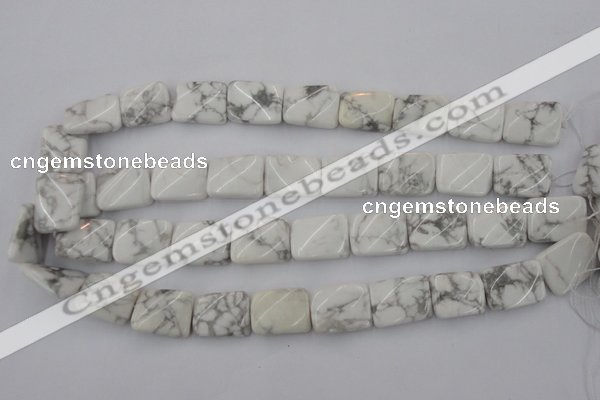 CTW383 15.5 inches 15*20mm twisted rectangle white howlite beads