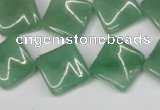 CTW39 15.5 inches 15*15mm twisted diamond green aventurine beads