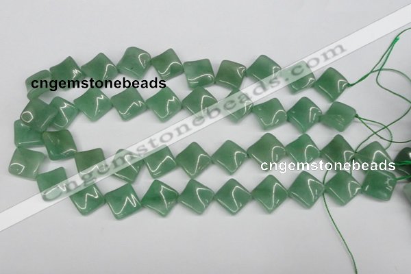 CTW39 15.5 inches 15*15mm twisted diamond green aventurine beads