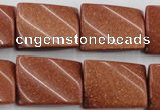 CTW390 15.5 inches 18*25mm twisted rectangle goldstone beads