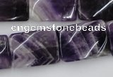 CTW392 15.5 inches 18*25mm twisted rectangle dogtooth amethyst beads