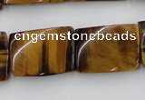 CTW394 15.5 inches 18*25mm twisted rectangle yellow tiger eye beads