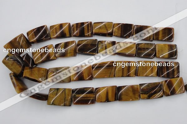 CTW394 15.5 inches 18*25mm twisted rectangle yellow tiger eye beads