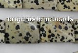 CTW397 15.5 inches 18*25mm twisted rectangle dalmatian jasper beads