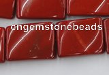 CTW399 15.5 inches 18*25mm twisted rectangle red jasper beads