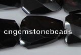 CTW415 15.5 inches 20*30mm faceted & twisted black agate gemstone beads