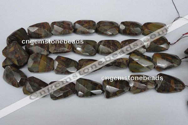 CTW416 15.5 inches 22*30mm faceted & twisted Chinese bamoo stone beads