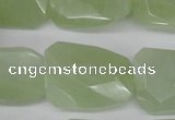 CTW417 15.5 inches 20*30mm faceted & twisted New jade gemstone beads