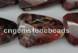 CTW418 15.5 inches 22*30mm faceted & twisted brecciated jasper beads