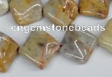 CTW44 15.5 inches 15*15mm twisted diamond crazy lace agate beads