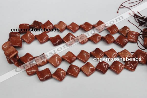CTW45 15.5 inches 15*15mm twisted diamond goldstone beads