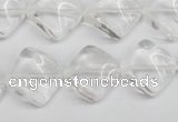 CTW49 15.5 inches 15*15mm twisted diamond white crystal beads