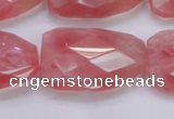 CTW501 15.5 inches 20*30mm faceted & twisted synthetic quartz beads