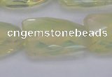 CTW502 15.5 inches 20*30mm faceted & twisted synthetic quartz beads