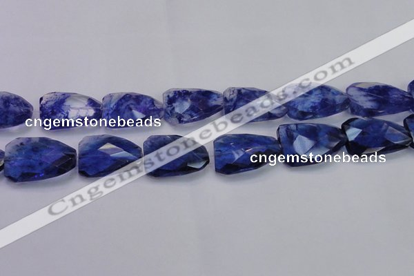 CTW504 15.5 inches 20*30mm faceted & twisted synthetic quartz beads