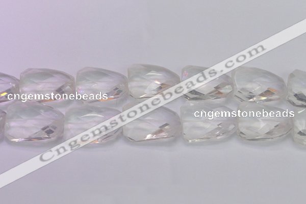 CTW510 15.5 inches 30*40mm faceted & twisted synthetic quartz beads