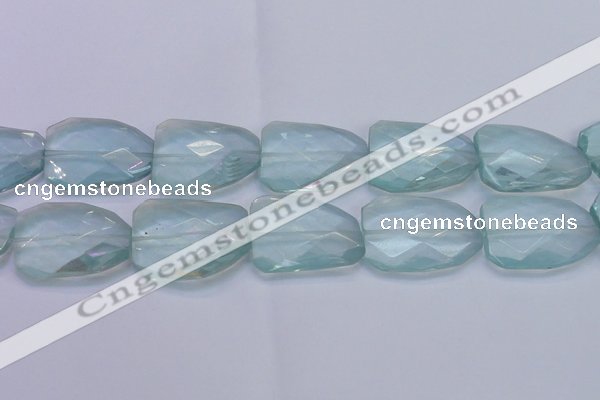 CTW511 15.5 inches 30*40mm faceted & twisted synthetic quartz beads