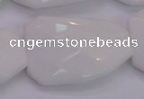 CTW515 15.5 inches 30*40mm faceted & twisted white porcelain beads