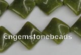 CTW53 15.5 inches 15*15mm twisted diamond jade gemstone beads