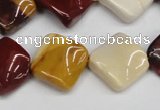 CTW54 15.5 inches 15*15mm twisted diamond mookaite beads