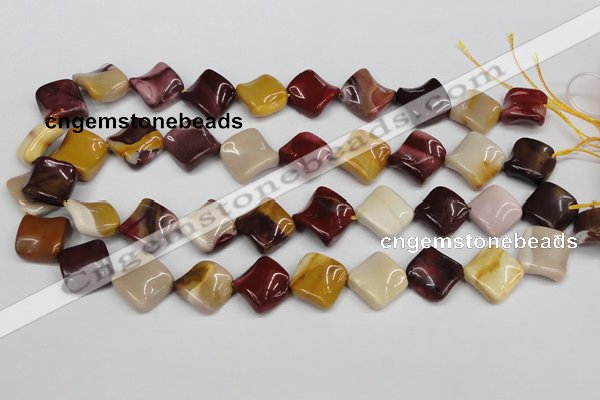 CTW54 15.5 inches 15*15mm twisted diamond mookaite beads