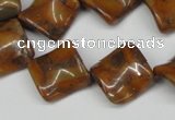 CTW55 15.5 inches 15*15mm twisted diamond jasper gemstone beads