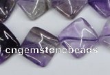 CTW56 15.5 inches 15*15mm twisted diamond amethyst gemstone beads