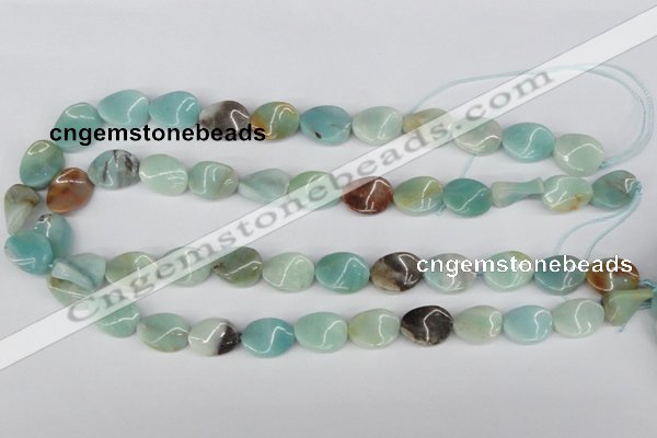 CTW59 15.5 inches 12*16mm twisted oval amazonite gemstone beads