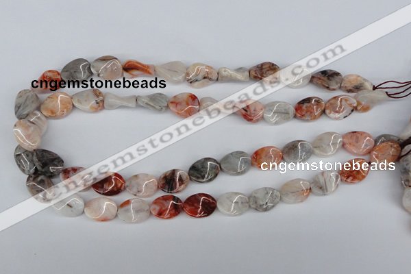 CTW60 15.5 inches 12*16mm twisted oval agate gemstone beads