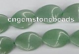 CTW61 15.5 inches 13*18mm twisted oval green aventurine beads